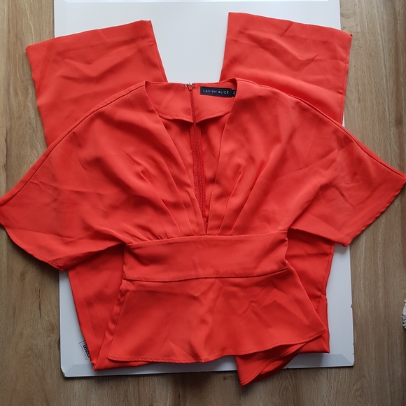 Lavish Alice Kimono Sleeve Peplum Culotte Jumpsuit - Picture 4 of 10